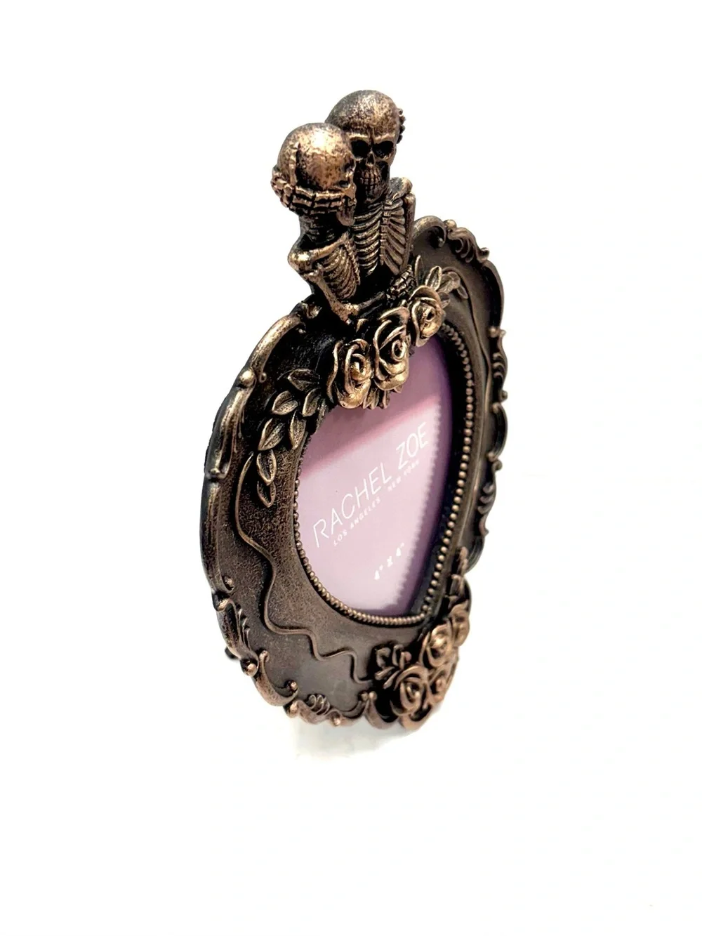 Rachel Zoe Skeleton Heart Picture Frame  4x4 Bronze & Copper Easel Back F441006